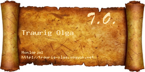 Traurig Olga névjegykártya